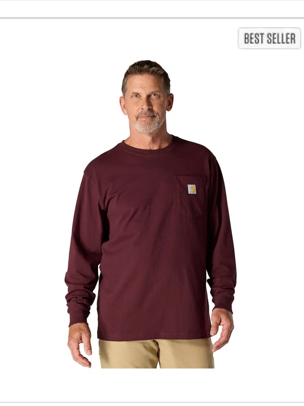 NWT Carhartt Dearborn Loose Fit Heavyweight Long Sleeve Pocket T- Shirt